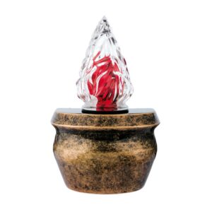 Lampada votiva per lapidi – Linea Giara – Bronzo Glitter