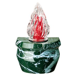 Lampada votiva per lapidi – Linea Giara – Bronzo finitura Verde Guatemala