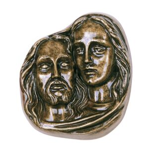 Targa con bassorilievo in bronzo glitter per lapide – Pietà