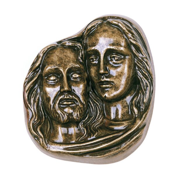 Targa con bassorilievo in bronzo glitter per lapide - Pietà