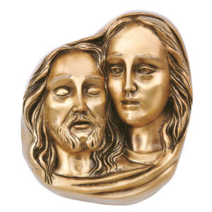 Targa con bassorilievo in bronzo per lapide – Pietà (Cera persa)