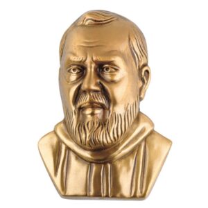Targa con bassorilievo in bronzo per lapide – Volto di Padre Pio