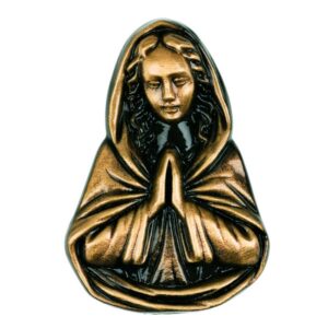 Targa con bassorilievo in bronzo per lapide – Madonna in preghiera
