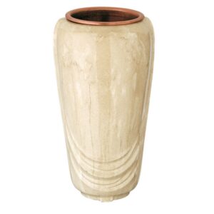 Vaso portafiori per lapide – Linea Pelike – Bronzo – Finitura marmo Botticino