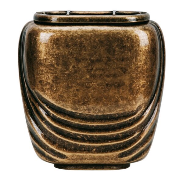 Vaschetta portafiori per lapide - Linea Pelike - Bronzo glitter