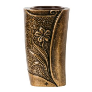 Vaso portafiori grande per lapide o monumento cimiteriale – Linea Seba – Bronzo glitter