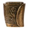 Vaschetta portafiori per lapide - Linea Seba - Bronzo glitter