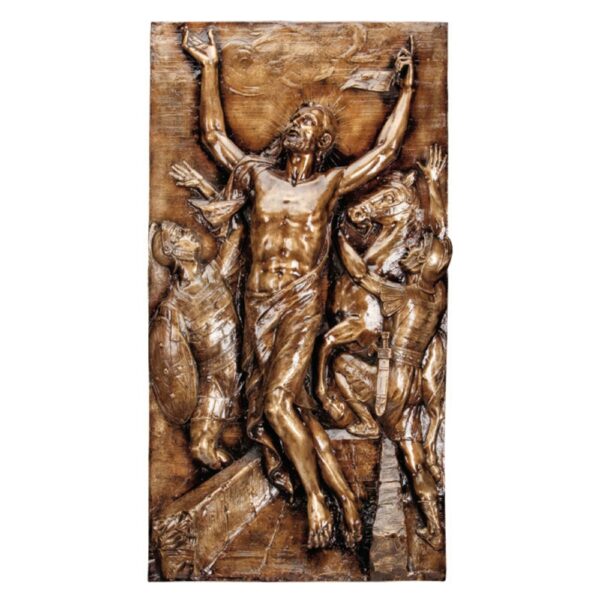 Targa con bassorilievo in bronzo per cappella cimiteriale - Resurrezione (Rilievo)