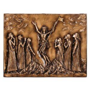 Targa con bassorilievo in bronzo per cappella cimiteriale – Resurrezione (Rilievo)