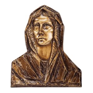 Targa con bassorilievo in bronzo per cappella cimiteriale – Madonna (Rilievo)