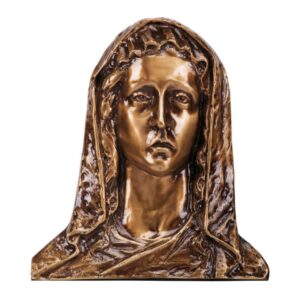Targa con bassorilievo in bronzo per cappella cimiteriale – Vergine Maria (Rilievo)