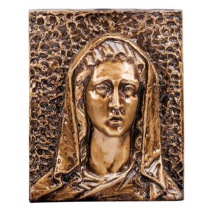 Targa con bassorilievo in bronzo per cappella cimiteriale – Santissima Vergine Maria