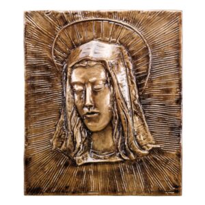 Targa con bassorilievo in bronzo per cappella cimiteriale – Madonna Addolorata