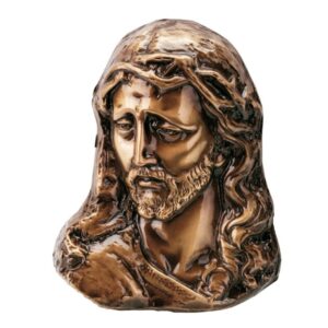Targa con bassorilievo in bronzo per cappella cimiteriale – Gesù Cristo con corona di spine