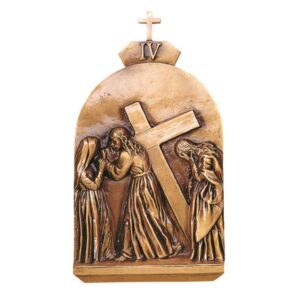 Targa con bassorilievo in bronzo per lapide – Via Crucis, IV Stazione