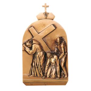 Targa con bassorilievo in bronzo per lapide – Via Crucis, V Stazione