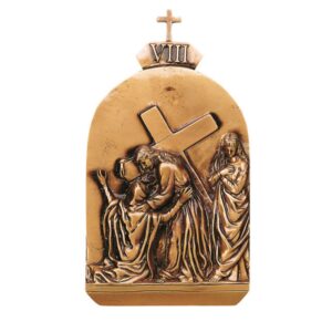 Targa con bassorilievo in bronzo per lapide – Via Crucis, VIII Stazione