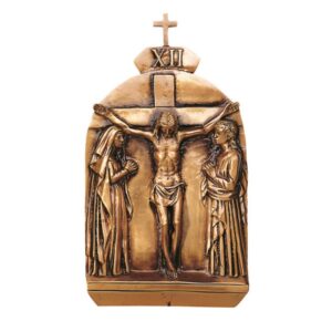 Targa con bassorilievo in bronzo per lapide – Via Crucis, XII Stazione