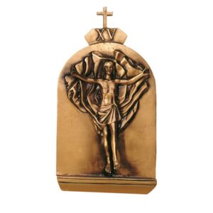 Targa con bassorilievo in bronzo per lapide – Via Crucis, XV Stazione