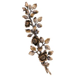 Tralcio di rose decorativo per lapidi – Grande dritto – Bronzo lucido