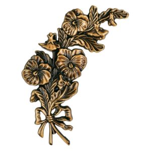 Mazzetto di viole decorativo grande – Bronzo lucido