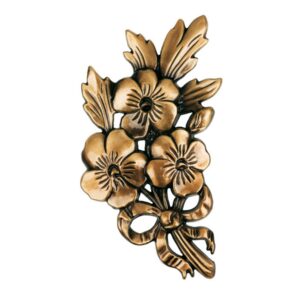 Mazzetto di viole decorativo piccolo – Bronzo lucido