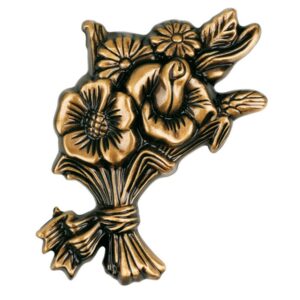 Mazzetto di fiori decorativo piccolo – Bronzo lucido