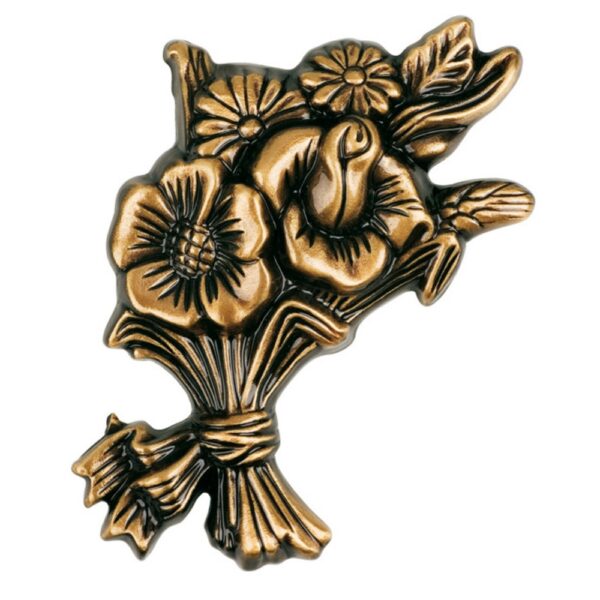 Mazzetto di fiori decorativo piccolo - Bronzo lucido