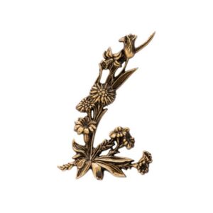 Mazzetto di fiori di campagna decorativo piccolo – Bronzo lucido