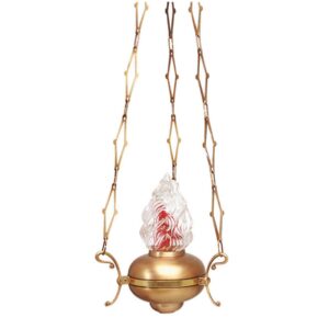 Lampadario classico in bronzo per cappelle – Fascetta dorata
