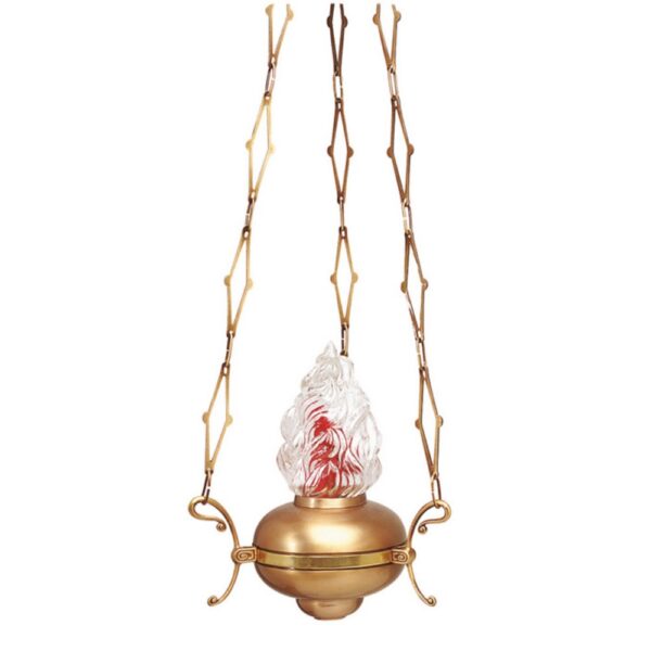 Lampadario classico in bronzo per cappelle - Fascetta dorata