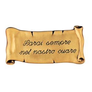 Pergamena commemorativa in bronzo per lapidi – Dedica: Sarai sempre nel nostro cuore