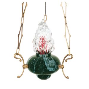 Lampadario classico in bronzo per cappelle – Finitura marmo Verde Guatemala