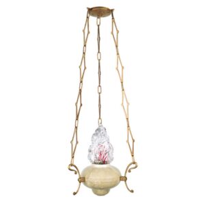 Lampadario classico in bronzo per cappelle – Finitura marmo Botticino