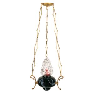 Lampadario classico in bronzo per cappelle – Finitura marmo Nero Marquinia