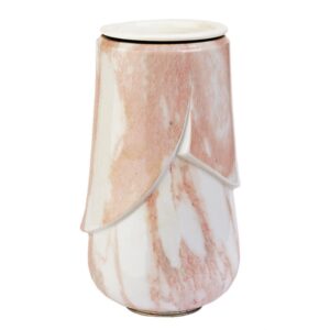 Vaso portafiori per lapide – Linea Victoria rosa – Porcellana