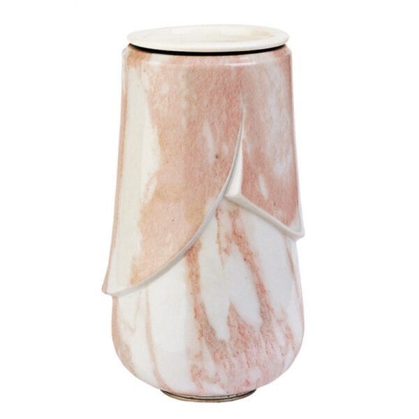 Vaso portafiori per loculi cinerari e ossari - Linea Victoria rosa - Porcellana
