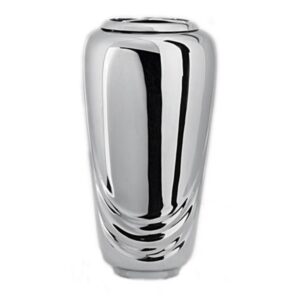 Vaso portafiori grande per lapide o monumento cimiteriale – Linea Pelike – Bronzo cromato