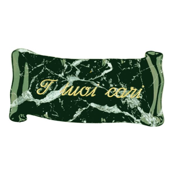 Pergamena commemorativa in bronzo per lapidi - Verde Guatemala - Dedica: I tuoi cari.