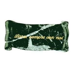 Pergamena commemorativa in bronzo per lapidi – Verde Guatemala – Dedica: Sarai sempre con noi.