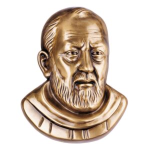 Targa con bassorilievo in bronzo per lapide – Padre Pio