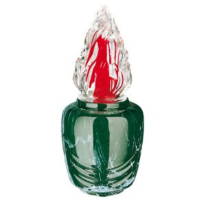 Lampada votiva per lapidi – Linea Pelike – Bronzo finitura Verde Guatemala