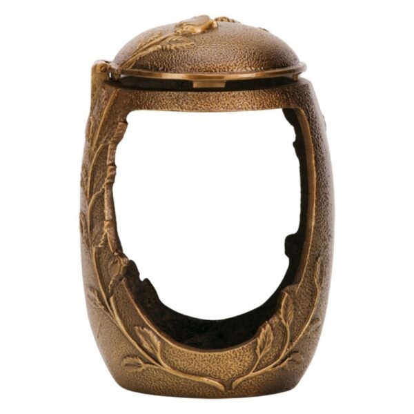 Lampada a cero per lapidi - Bronzo decorato - Linea Meg