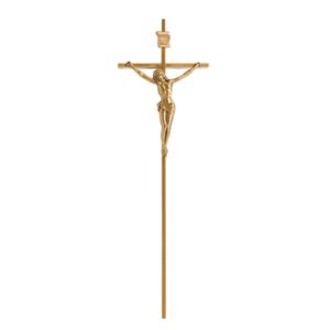 Crocifisso in bronzo su croce sottile stile classico