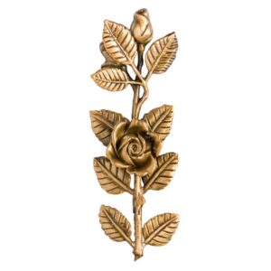 Tralcio di rose decorativo per lapidi – Medio dritto – Bronzo lucido