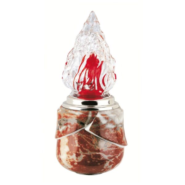 Lampada votiva per lapidi - Linea Victoria Marmo Rosso Francia - Porcellana