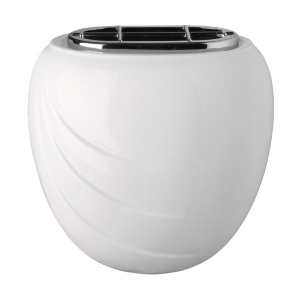 Vaschetta portafiori per lapide - Linea Eco3 bianco - Porcellana (A parete)