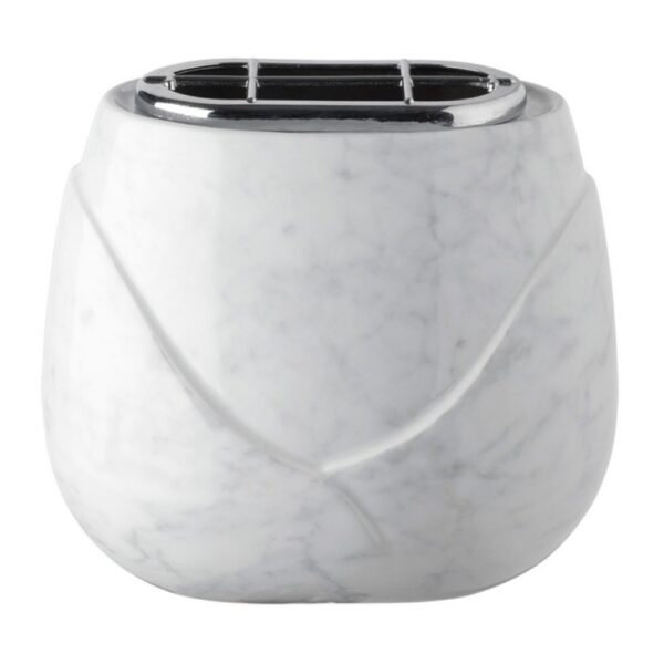 Vaschetta portafiori per lapide - Linea Incrocio Carrara - Porcellana