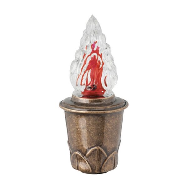 Lampada votiva per lapidi - Linea Calice - Bronzo glitter