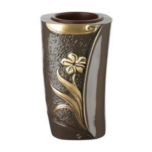 Vaso portafiori per lapide – Linea Seba – Bronzo brown